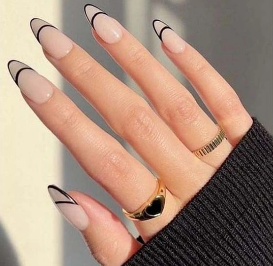 black line nail designs