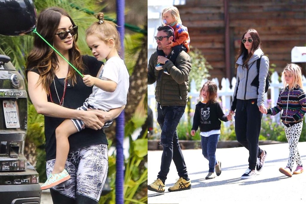 noah shannon green with mother megan fox and dad brian austin green