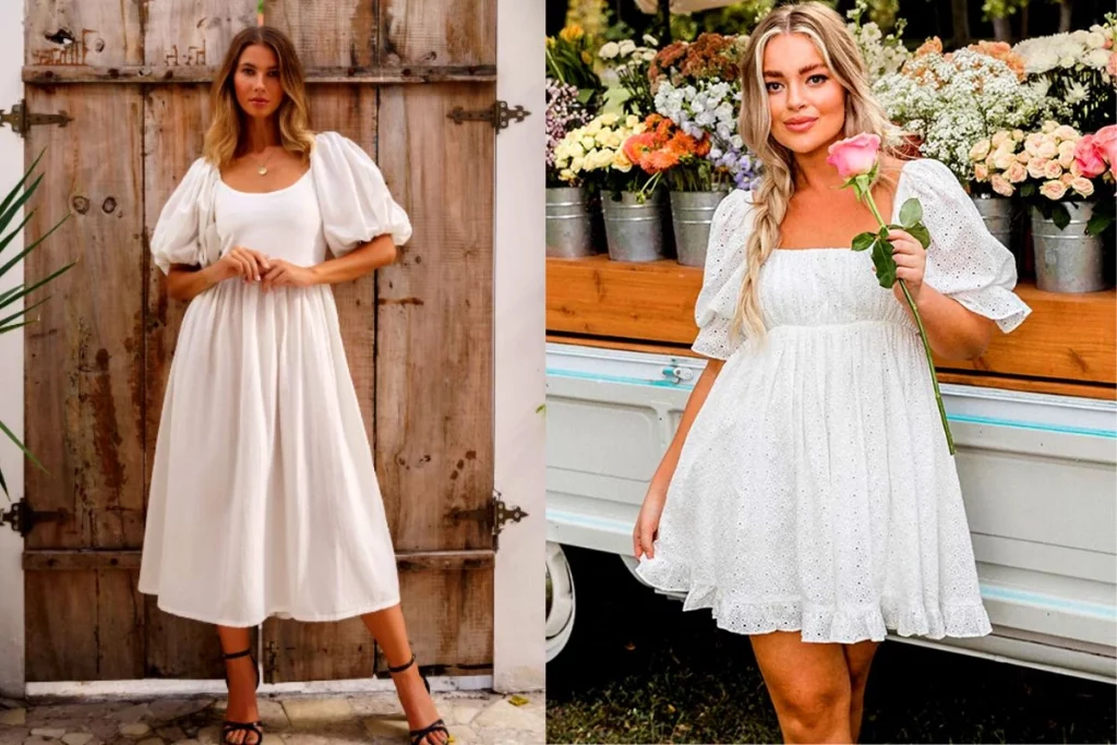 white puff sleeve dress choose the perfect one